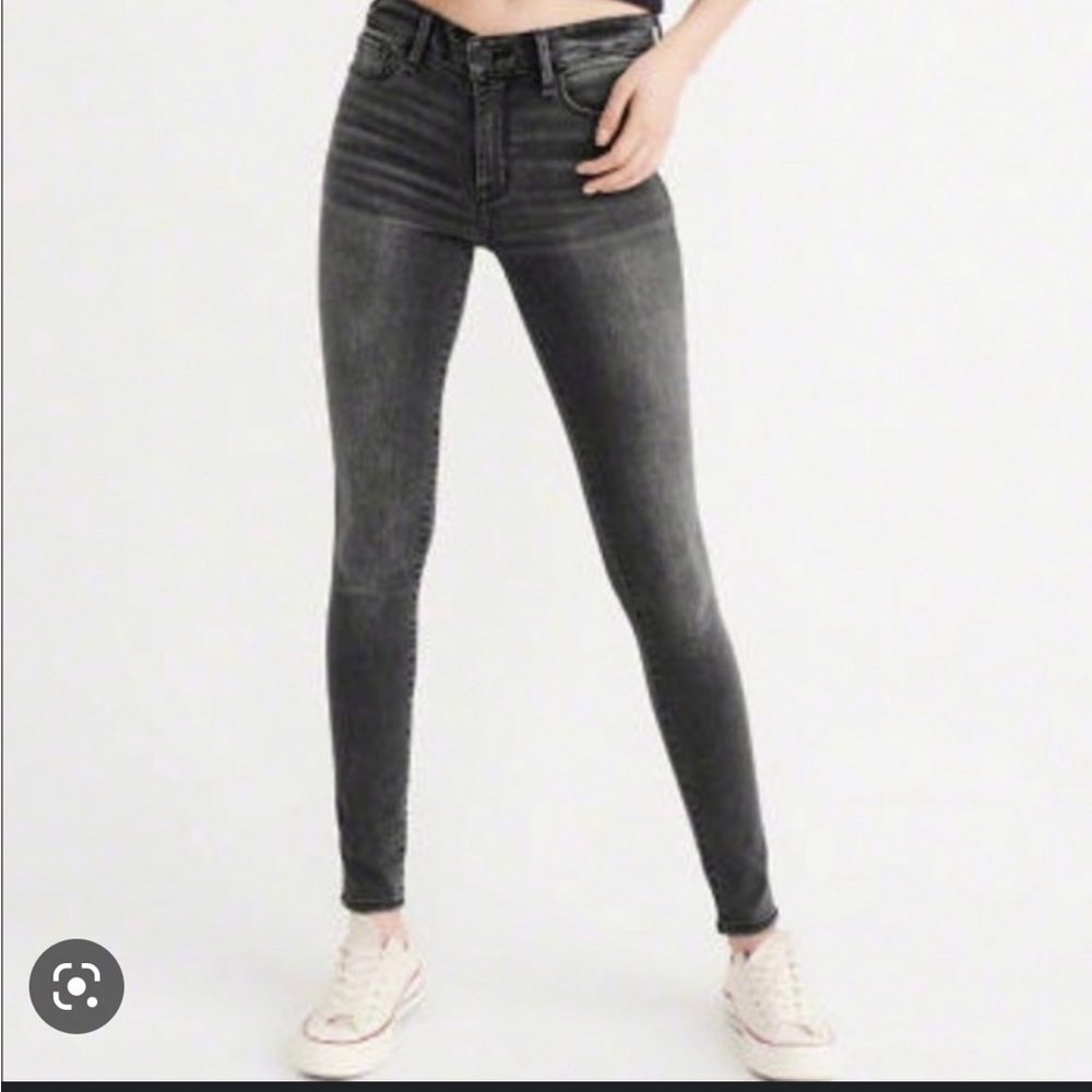 Abercrombie & fitch skinny faded black jeans